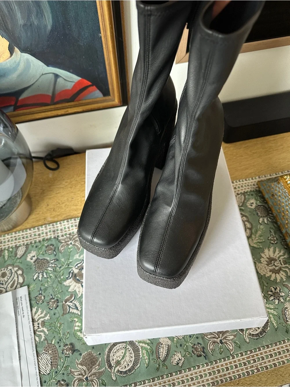Stella McCartney‎ Skyla Black Leather Platform Chunky Boots 38